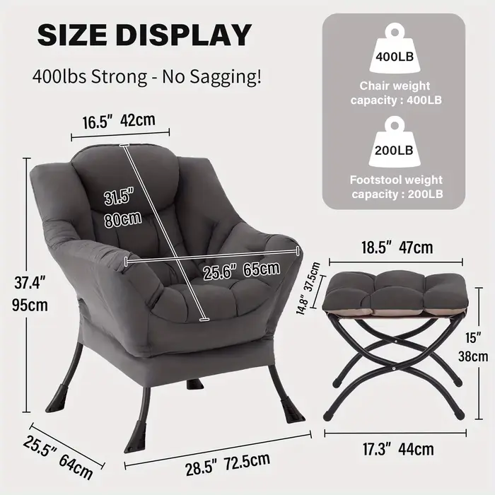 Fauteuil inclinable de style moderne Tita avec repose-pieds