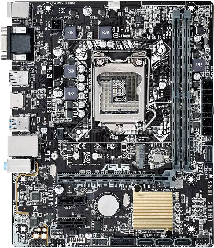 Carte mère ASUS H110M-E/M.2 LGA 1151, mise à jour du BIOS, processeur 6e génération i7-7700 i5-7500