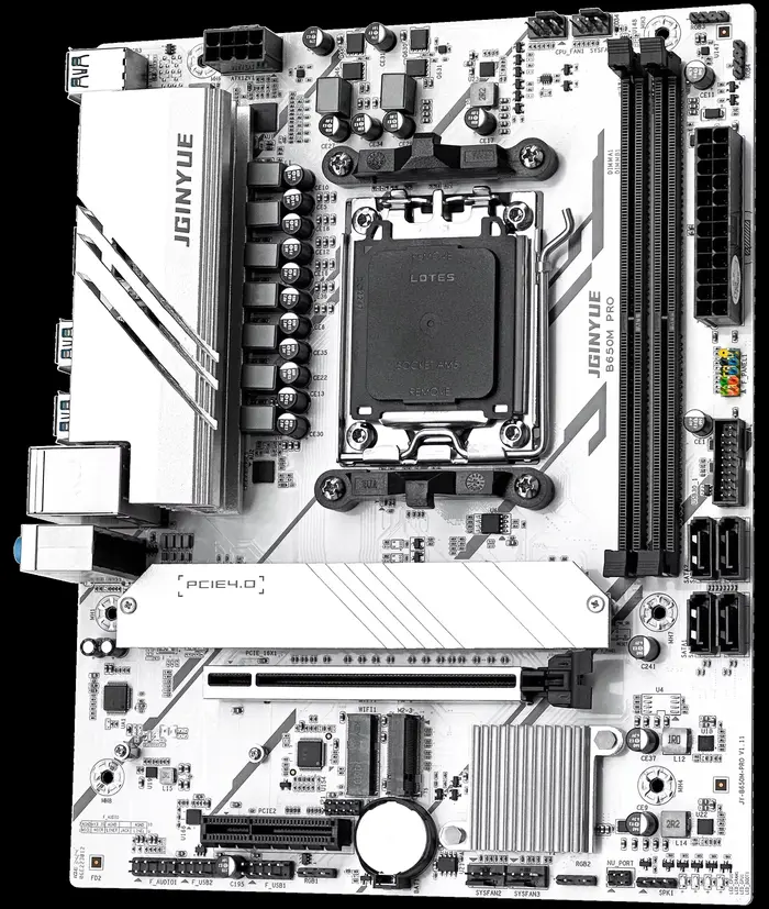 JGINYUE B650M PRO AM5 carte mère M-ATX pour AMD ® Ryzen7000/8000/9000 série DDR5 MAX 64 Go de RAM M.2 Slot * 2