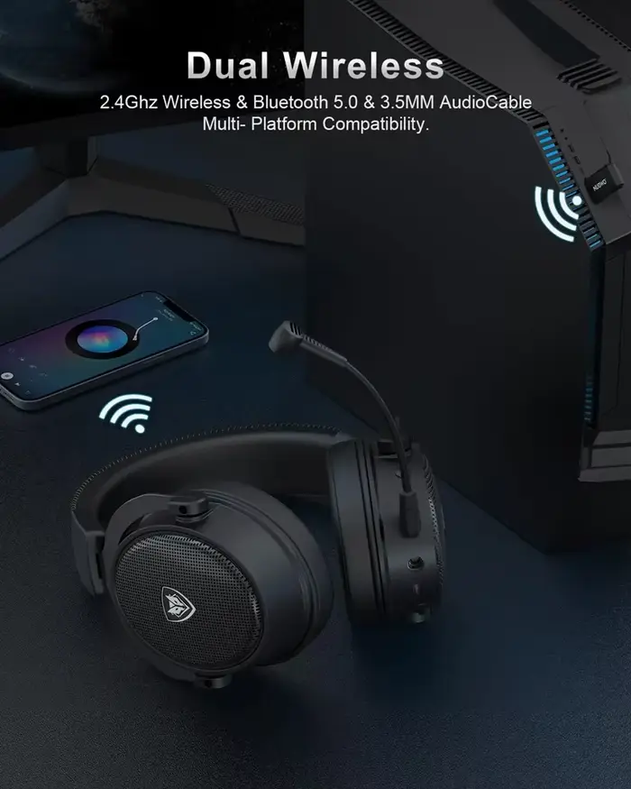Casques de jeu sans fil NUBWO G07 pour PC