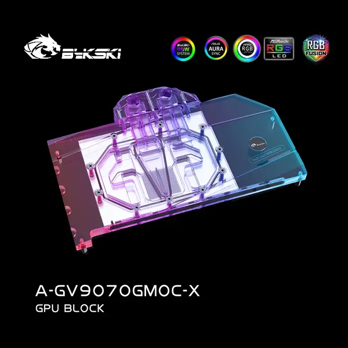 Bykski GPU bloc utilisation pour GIGABYTE RX9070XT GAMING OC 16G carte vidéo refroidissement par eau/couvercle complet/radiateur en cuivre A-GV9070GMOC-X
