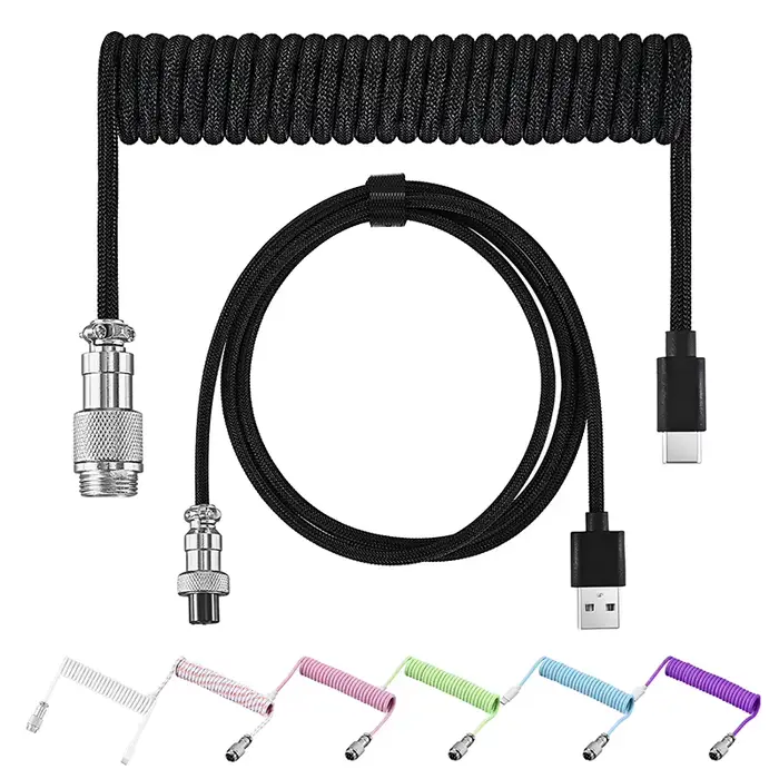 Câble enroulé pour clavier mécanique USB Type C
