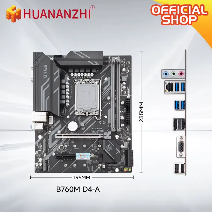 HUANANZBottles B760M D4-A M-ATX DDR4 Carte Mère Support 12 13 Isabel B760 Intel LGA 1700 CPU 12100F 12400F 12490F 12600F/12700F 13600F