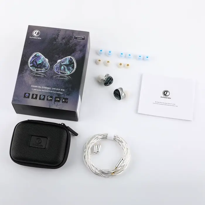 INAWAKEN DAWN Ms casque IEM à pilote dynamique à diaphragme violet-or avec câble blindé OFC pour mus