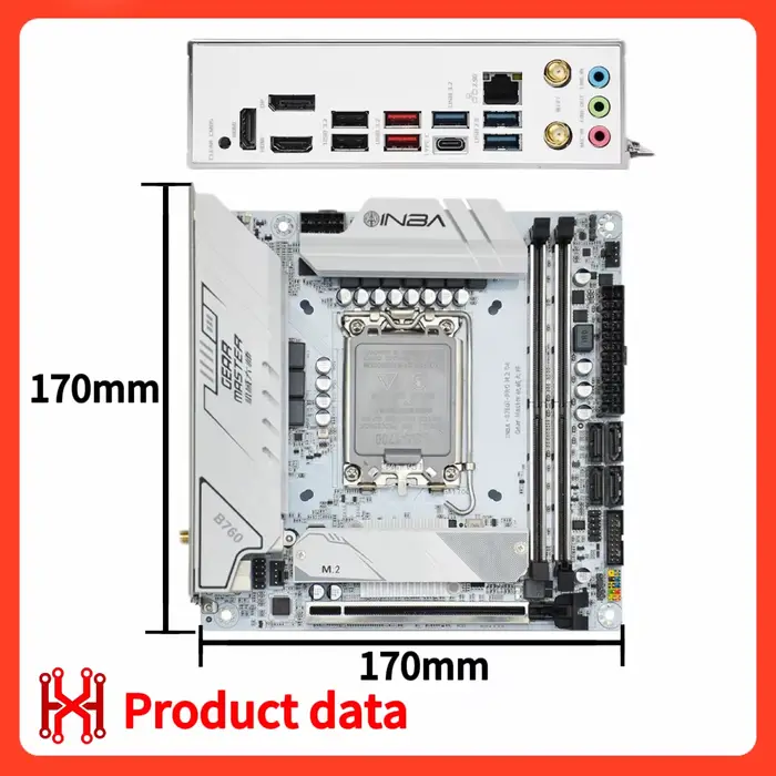 100% nouveau B760i ITX MINI carte mère pour LGA 1700 Support Core i5 12400F DDR4 2*8GB 3200Mhz CPU mémoire RAM