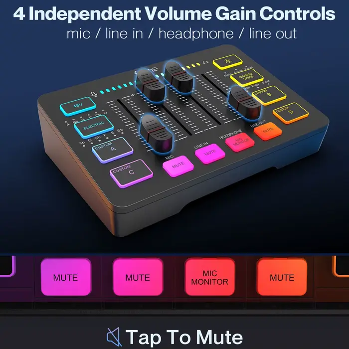 Mélangeur de jeu USB FIFINE avec Interface de Microphone XLR