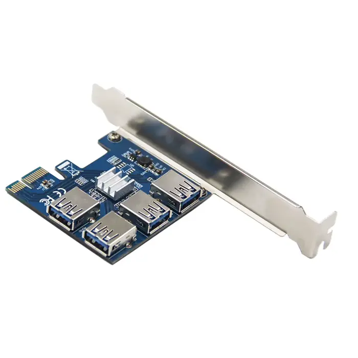 Adaptateur PCI-E à PCI-E 1 tour 4 emplacement pci-express 1x à 16x USB 3.0, carte spécial Riser, con