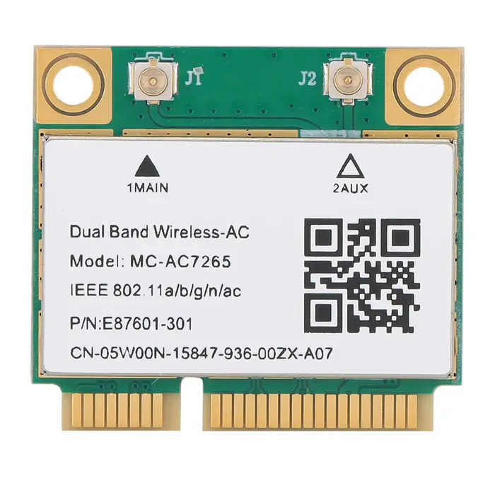 Carte réseau double bande Mini PCI‑E Gigabit double bande pour Bluetooth 4.2 Wifi sans fil MC‑AC7265