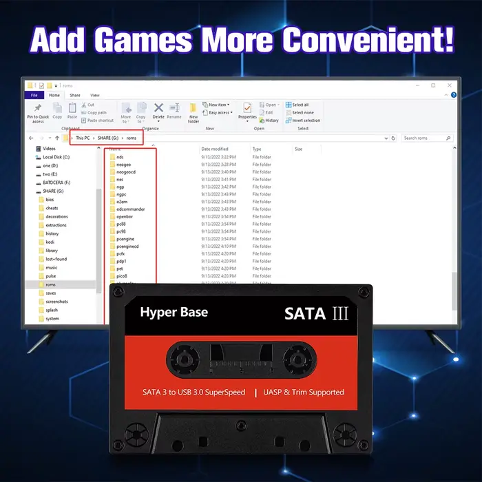Console de jeux rétro Batocera 500 Go/2 To avec plus de 52 000