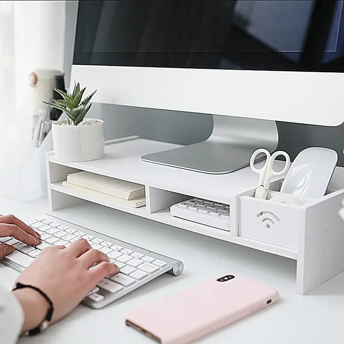 Support d'écran surélevé à 3 niveaux pour ordinateur de bureau