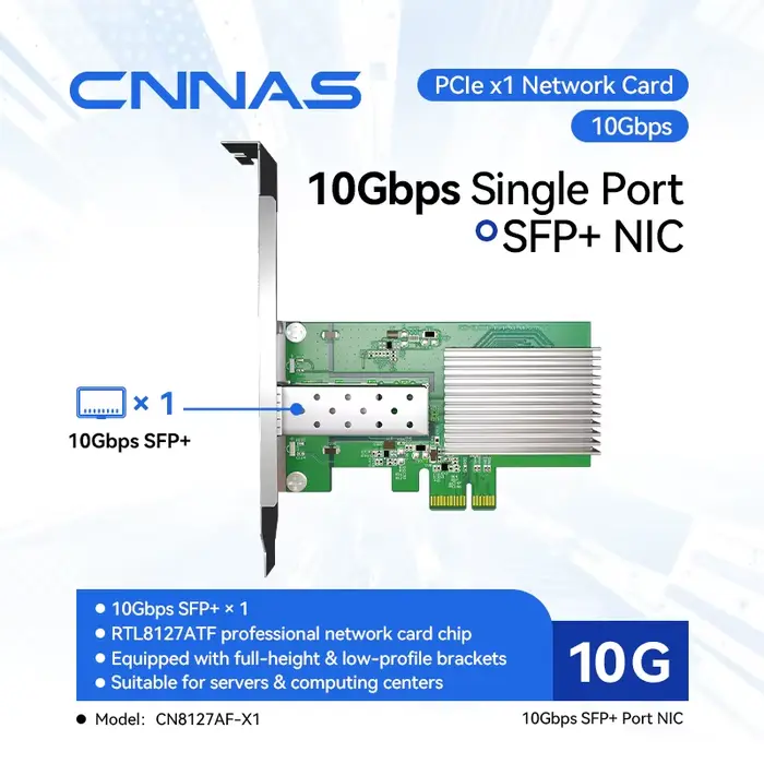 Carte réseau PCIe 4.0 CNNAS, accélération VPN Wi-Fi, RJ45 NIC, CN8127AF-X1