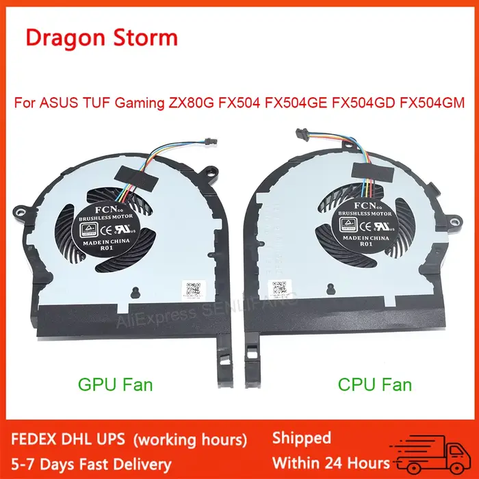 Nouveau ventilateur de refroidissement CPU GPU pour ordinateur portable ASUS TUF Gaming ZX80G FX504 FX504GE FX504GD FX504GM DC5V 4 broches 13NR00J0P02011 13NR00J0P01021