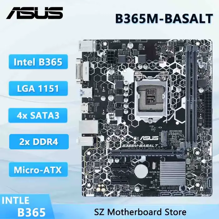 Carte mère ASUS B365M-BASALT LGA 1151 DDR4 32GB M.2 Micro ATX compatible avec les processeurs Core i
