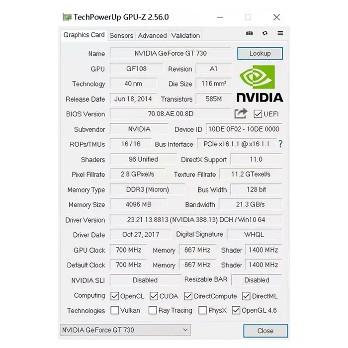 Cartes graphiques SOYO NVIDIA GT730 4G GDDR3 128 bits