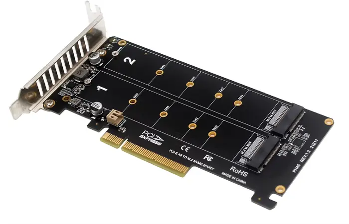 Carte mère pour touristes M.2 NVMe PCIe x8, avec PCIe 4.0, support pour SSD RAID 6 000 adaptateur