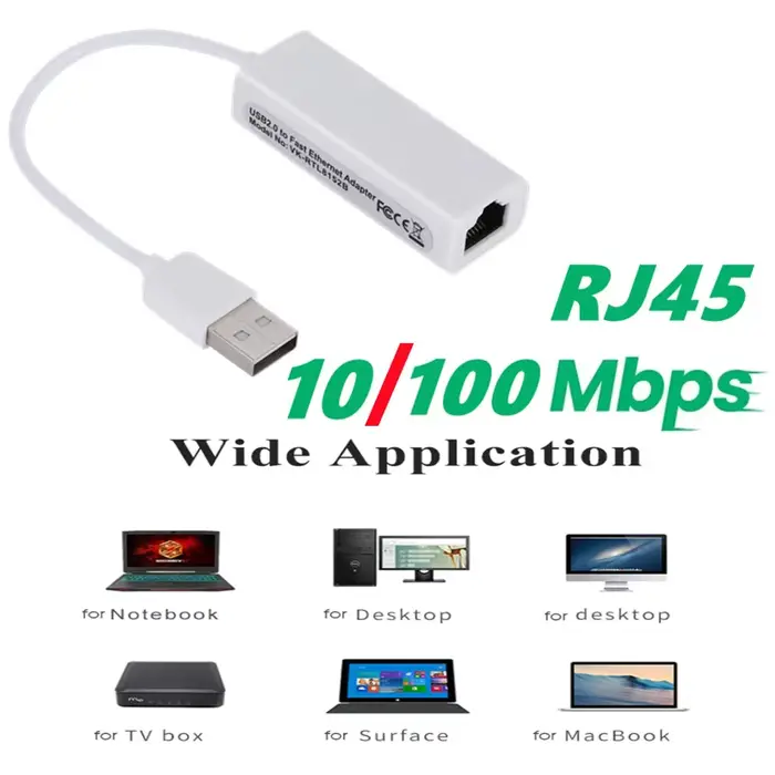 Carte réseau Portable USB 2.0 vers RJ45