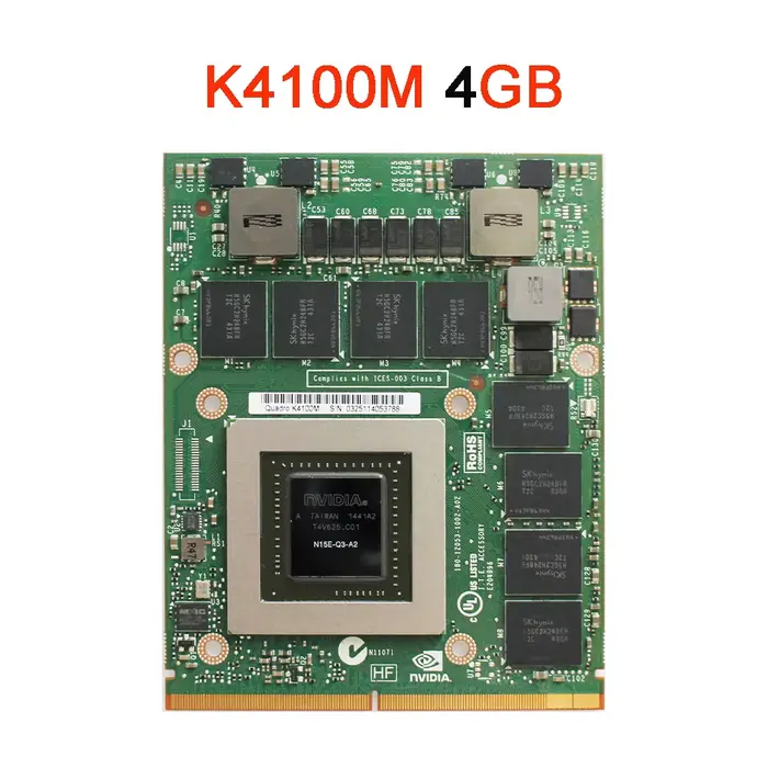 Carte graphique Quadro K4100 K4100M GDDR5 4GB N15E-Q3-A2 avec support en X pour Dell HP Apple iMac A1312 27 pouces 2010 2011