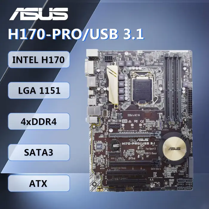 ASUS H170-PRO/USB 3.1 ATX carte mère Intel H170 LGA1151 DDR4 SATA3 HDMI DVI-D DP Audio pour Intel 6t