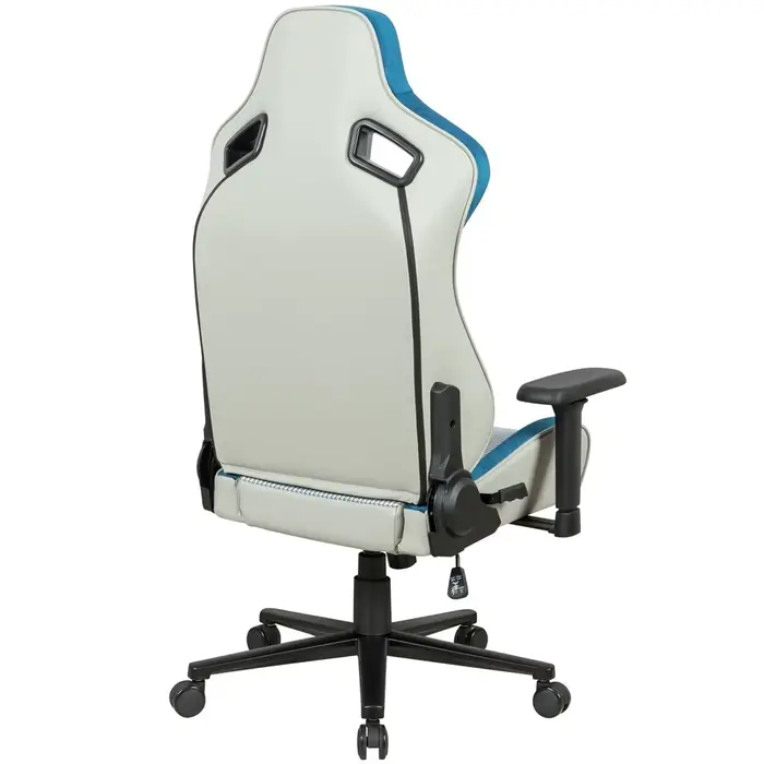 Fauteuil de jeu E-Sports en cuir et velours blanc