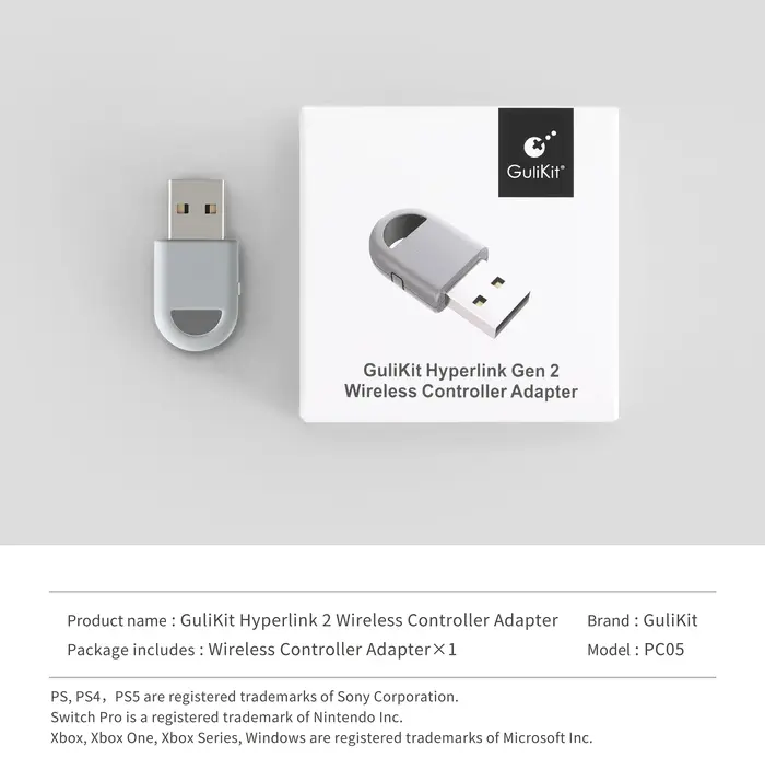 Hyperlink 2 adaptateur sans fil Dongle pour PS5 PS4 contrôleur Xbox One Gulikit manette de jeu pour Switch 1/2 Windows