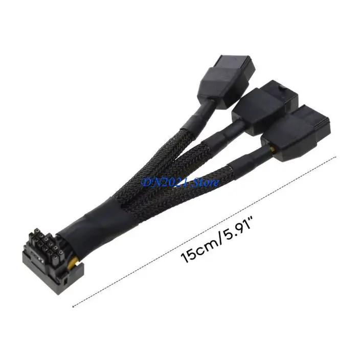 F3ke 3x8pin à 16pin PCIe 5.0 Adapter Line pour CPU RTX4090 RTX4080 12VHPWR 90 DEGRUME