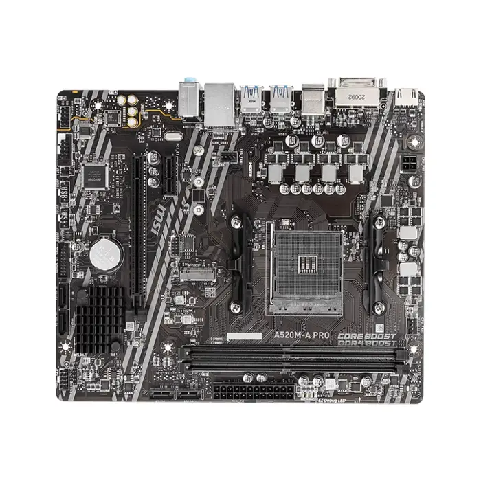 Carte mère MSI A520M-A PRO compatible avec les processeurs Ryzen 5 5600G