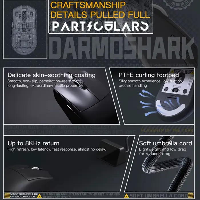 Darmoshark M3 Pro /Max souris de jeu sans fil Bluetooth tri-mode PAW3395/3950 Nordic 52840