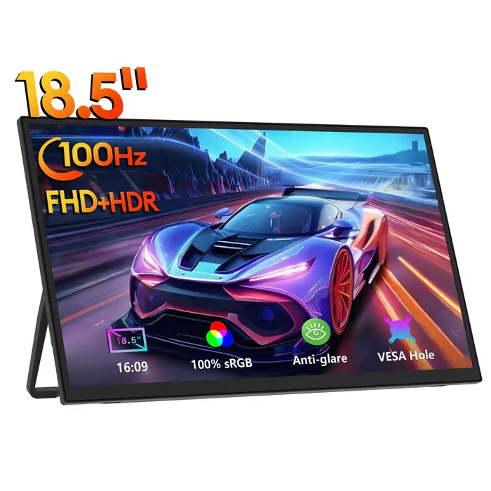 ZEUSLAP 18.5 pouces 1920*1080P 100Hz HDMI Type C moniteur Portable de jeu pour téléphone, NS, PS5, X