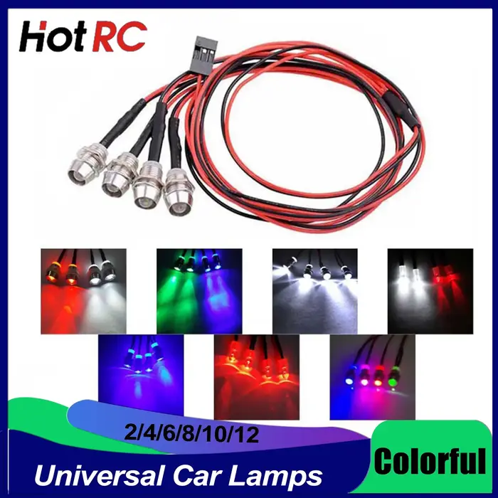 Lampe LED universelle pour voiture RC, 3mm 5mm 8mm, pour camion sur chenilles Axial Scx10 Traxxas Tr