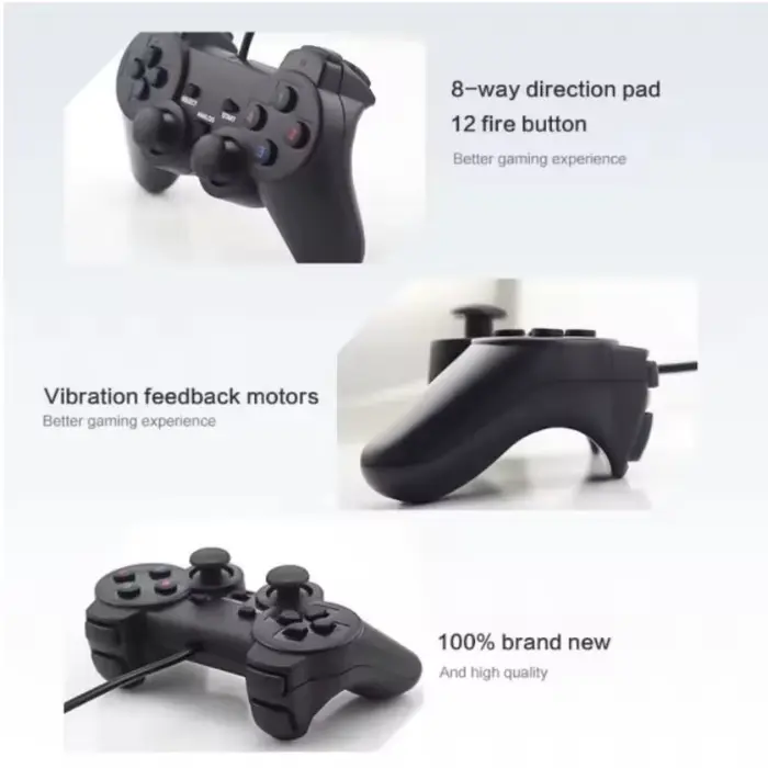 Manette de jeu filaire USB pour WinXP/Win7/Win8/Win10