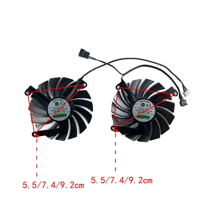 Tout neuf pour PNY GeForce RTX3060 3060ti VERTO double ventilateur carte graphique ventilateur de remplacement CF-12910S