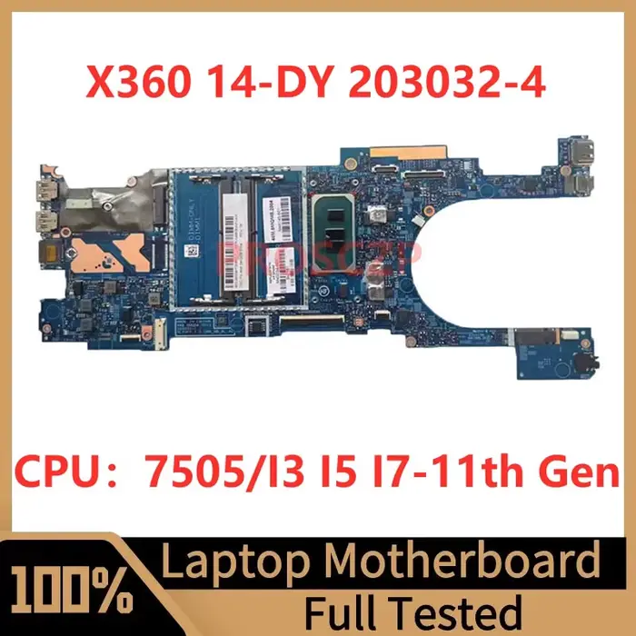 Carte mère pour ordinateur portable HP 14-DY 203032-1 203032-2 203032-3 203032-4, avec processeur 75