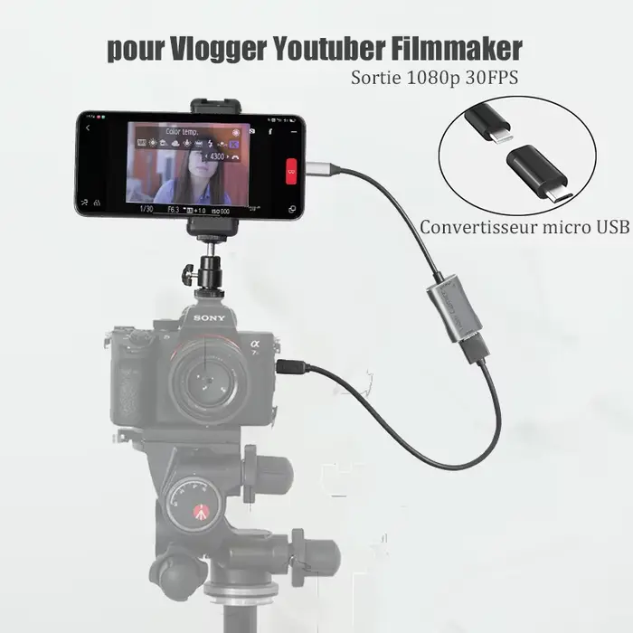 Carte de capture vidéo HD BFOLLOW pour téléphone/tablette Android