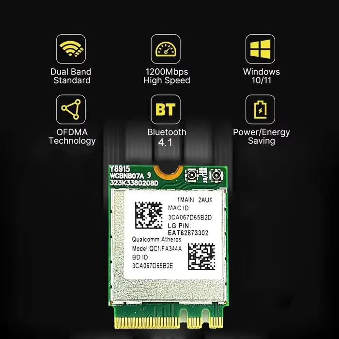 KEBIDUMEI – carte réseau sans fil double bande 9560NGW AC Cnvio 1733M BT 5.0 QCNFA344A