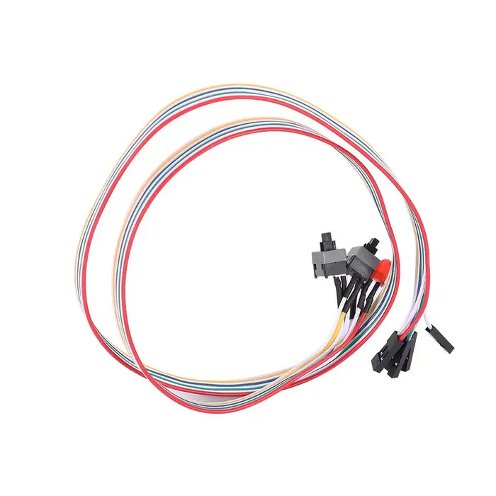 Boîtier ATX pour ordinateur de bureau, connecteurs d'alimentation, câble de commutation, câbles d'or