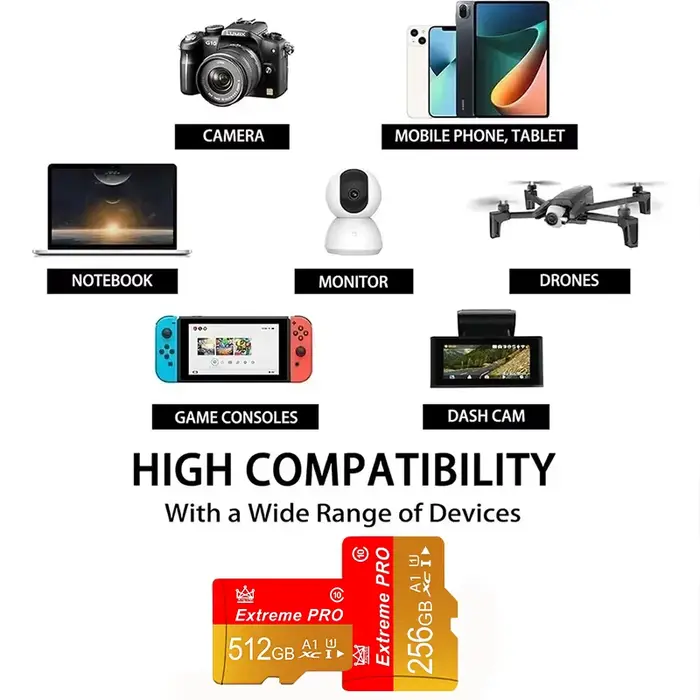 La carte Micro TF/SD de 4 Go