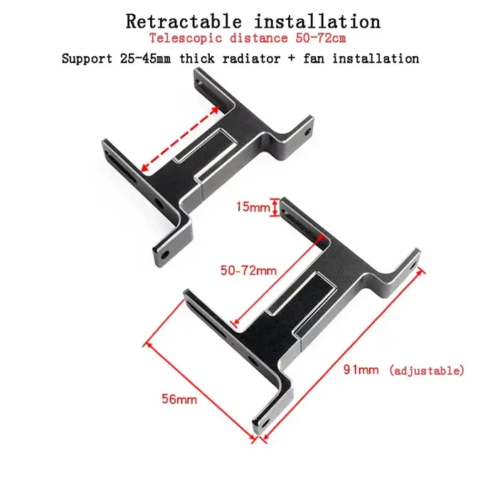 Refroidisseur externe EZEMOD, support de refroidisseur externe, refroidissement par eau, support de support, traitement CNC T1
