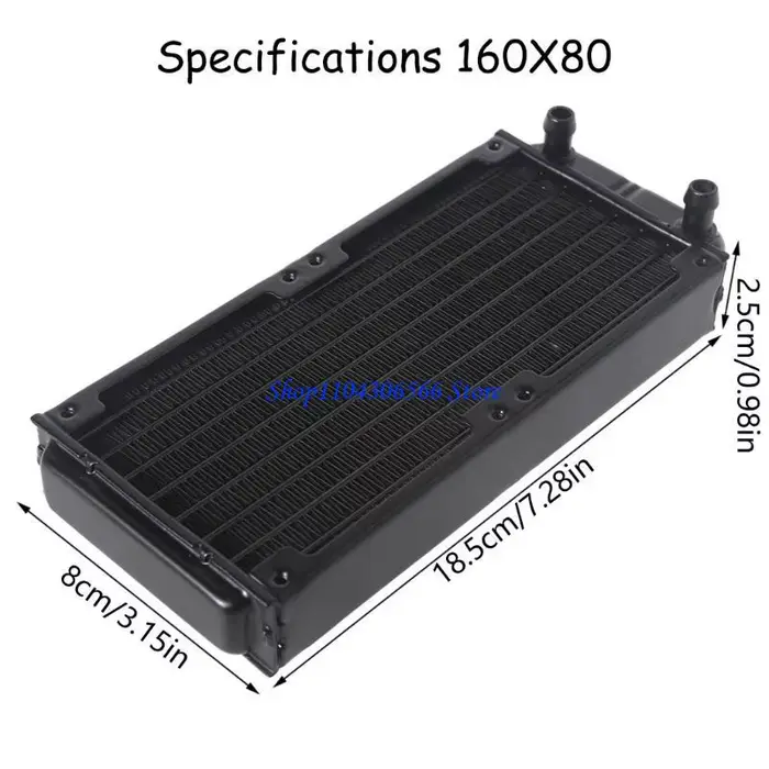 02DD 1/4 "radiateur d'échangeur chaleur en aluminium pur à 10 tuyaux pour ordinateur CPU CO2 eau