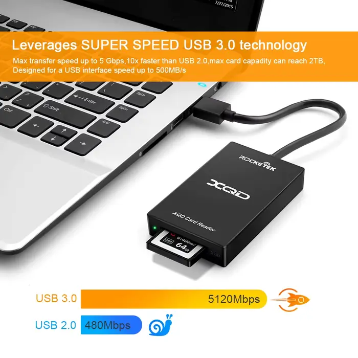 Lecteur de carte mémoire USB 3.0/Type C USB XQD