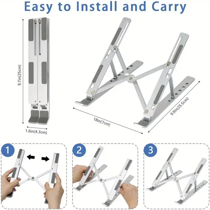 Support pour ordinateur portable réglable en aluminium – Hauteur à 6 niveaux