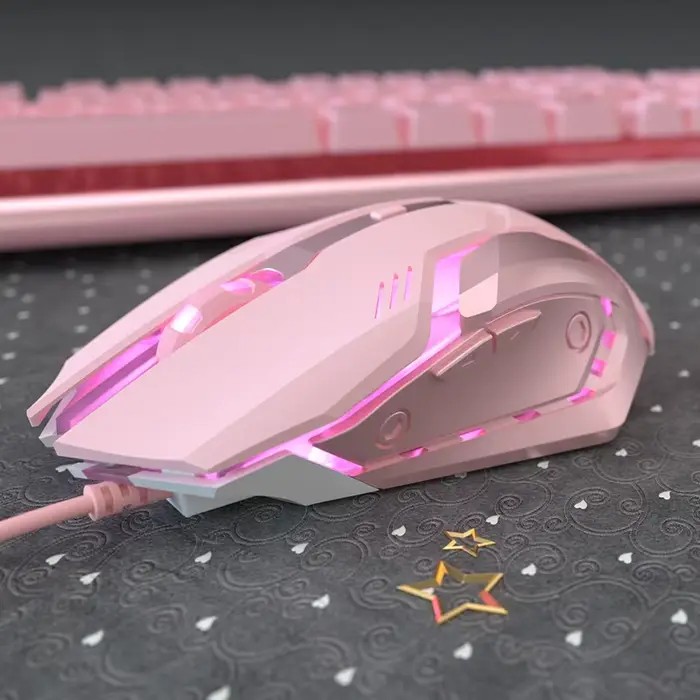 Souris muette de jeu mignon RGB Gamer 6 boutons