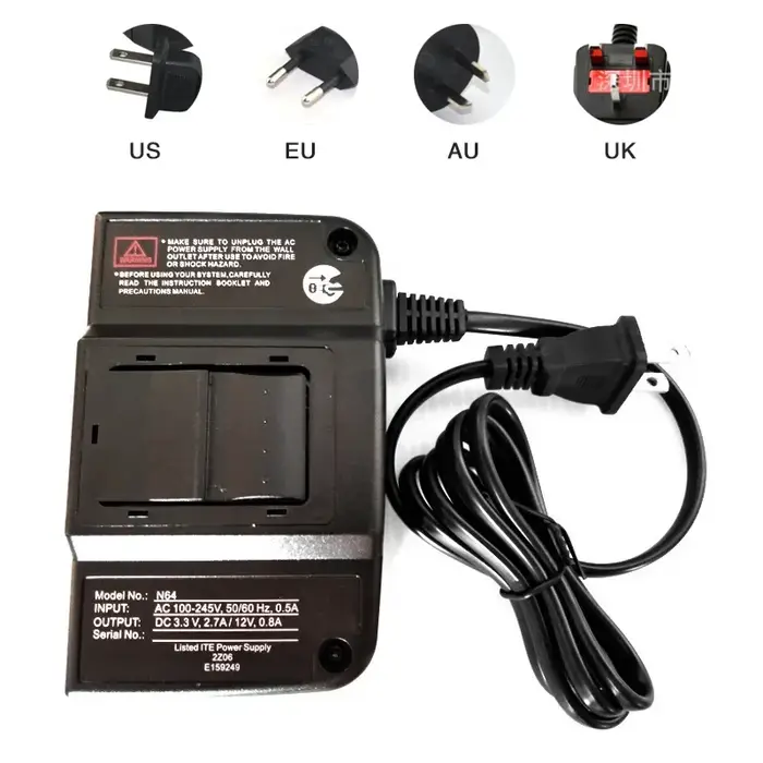 Pour Nintendo N64 adaptateur secteur chargeur N64 US/EU/AU/UK adaptateur d'alimentation réglementair