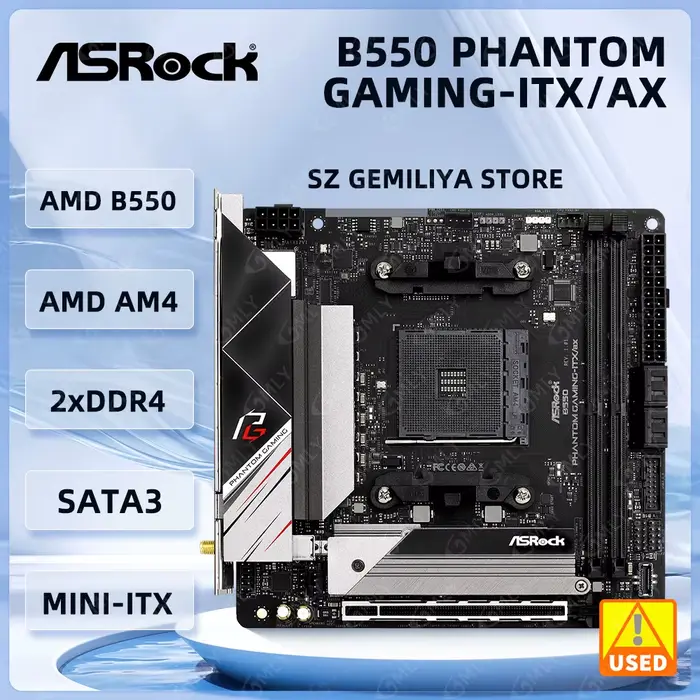 AMD B550 carte mère ASROCK B550 PHANTOM GAMING-ITX/AX AM4 DDR4 64G Ryzen 5 5600 4700G 2600 3200G cpu