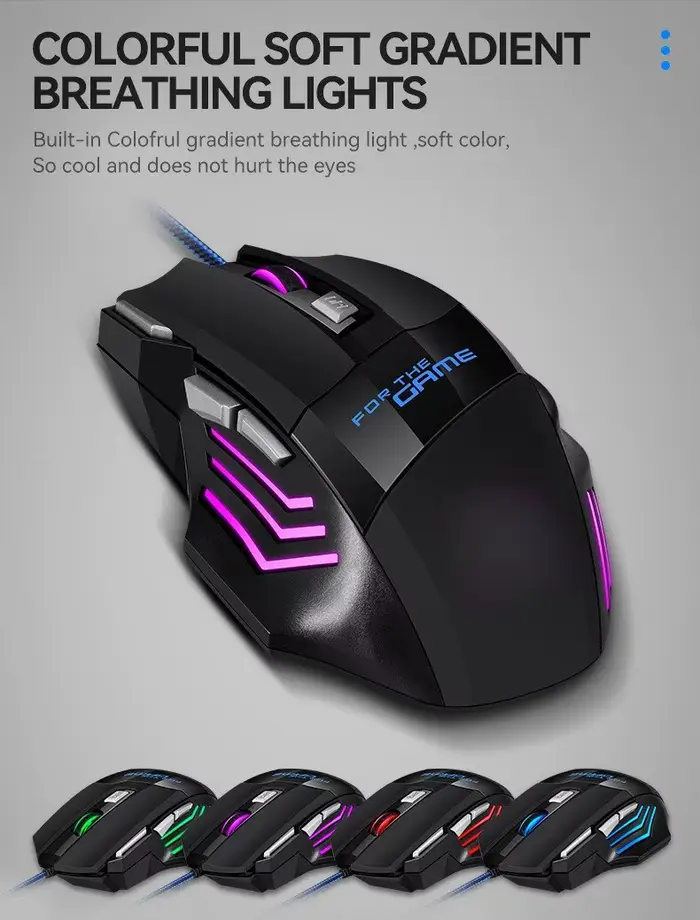 1 PC nouvelle souris de jeu USB hyperspeed rvb rétro-éclairé