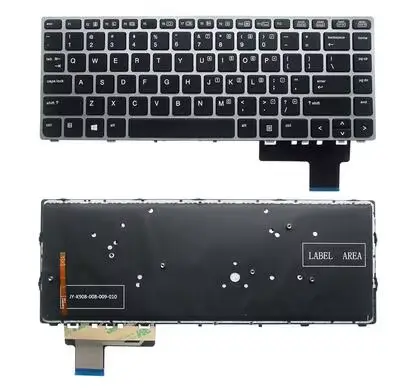 Nouveau clavier d'ordinateur portable américain pour HP EliteBook Folio 9470 9470M 9480 9480m avec rétro-éclairage avec point