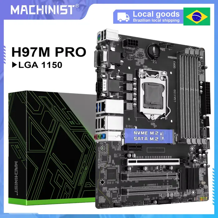 Carte mère MACHINIST H97 LGA 1150, prise en charge des processeurs Intel Pentium/Core/5e génération