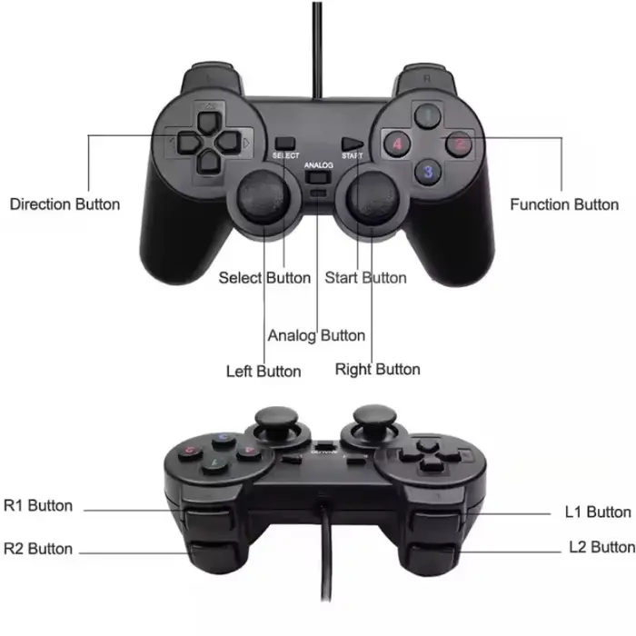 Manette de jeu filaire USB pour WinXP/Win7/Win8/Win10