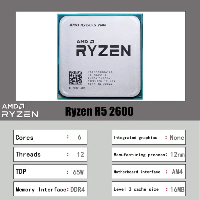 Processeur AMD Ryzen 5 2600 3